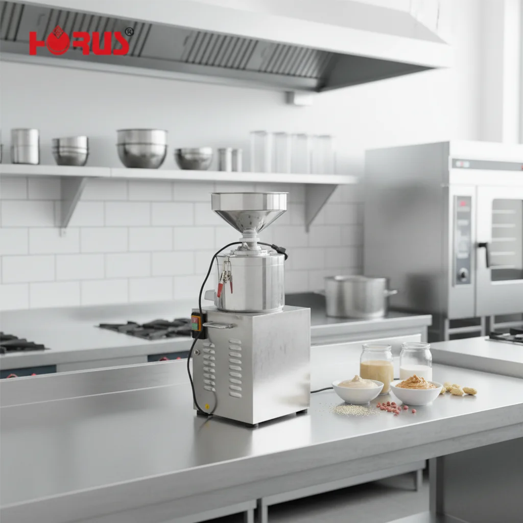 35kg/h Motorized Electric Tahini Grinder Stainless Steel Commercial Sesame Paste Maker 44kg Weight 1-Year Seasoning Plant