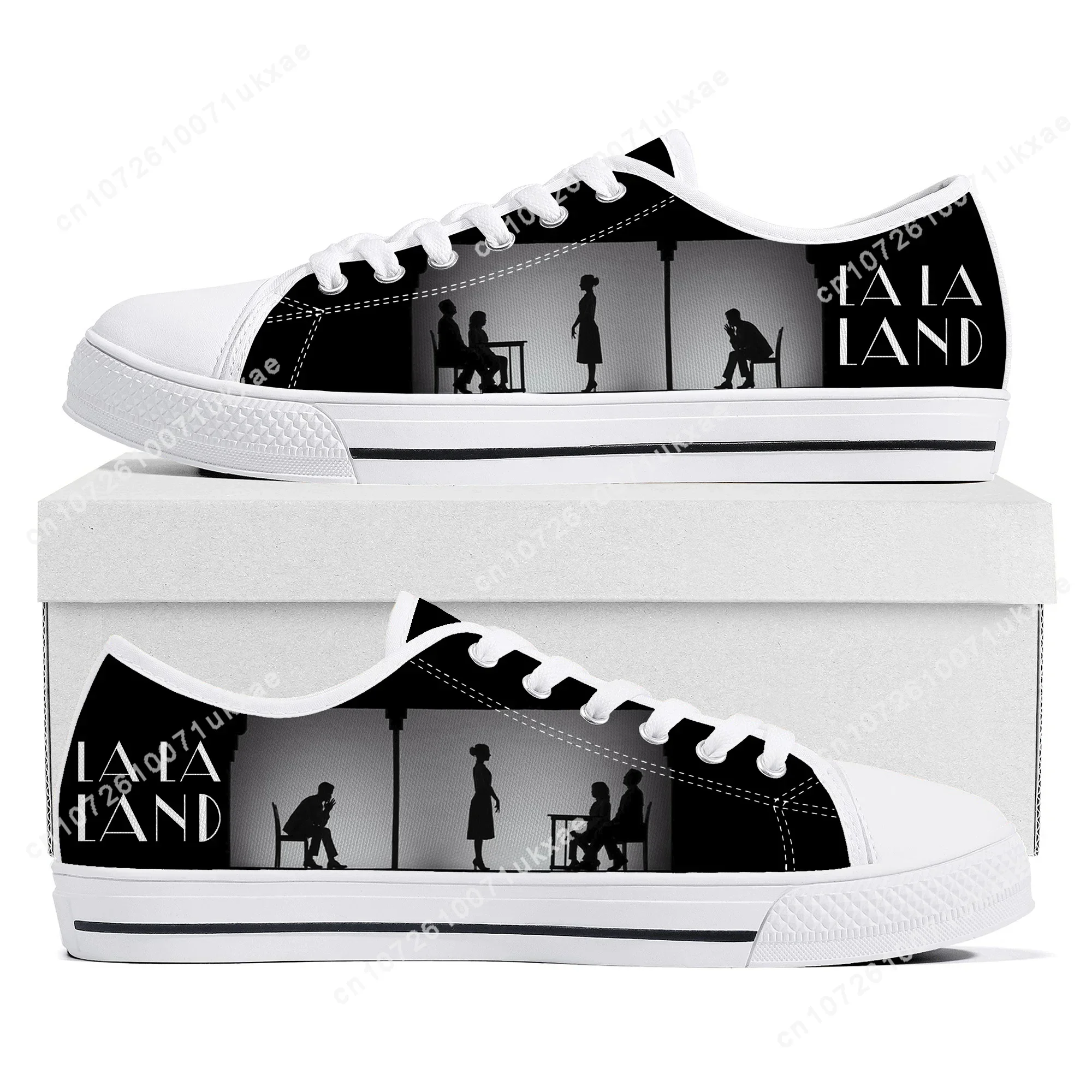 La La Land Low Top Sneakers Mens Womens Teenager Emma Stone Ryan Gosling Canvas Sneaker couple Casual Shoes Custom Made DIY Shoe