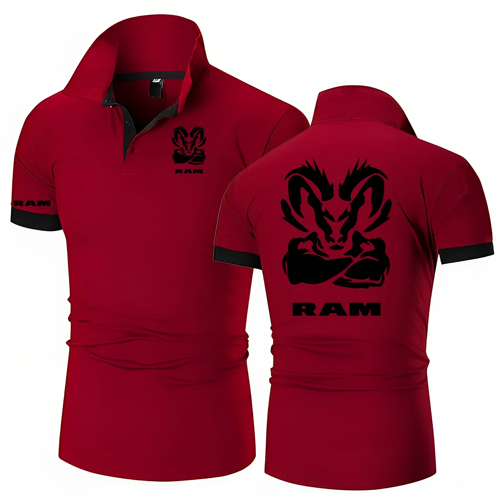 Novedad Ram 1500 Turbo Fans de coches hombres Polo negro ropa hombres DodgeLYED pantalón corto Casual manga Polo camisas S-8XL