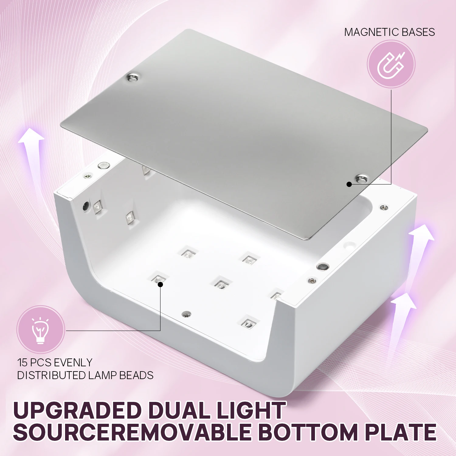 UV LED Nail Lamp Rechargeable Nail Dryer Fast Dry LED Nail Drying Lamp Wireless for Curing All Gel With Timer Auto Sensor