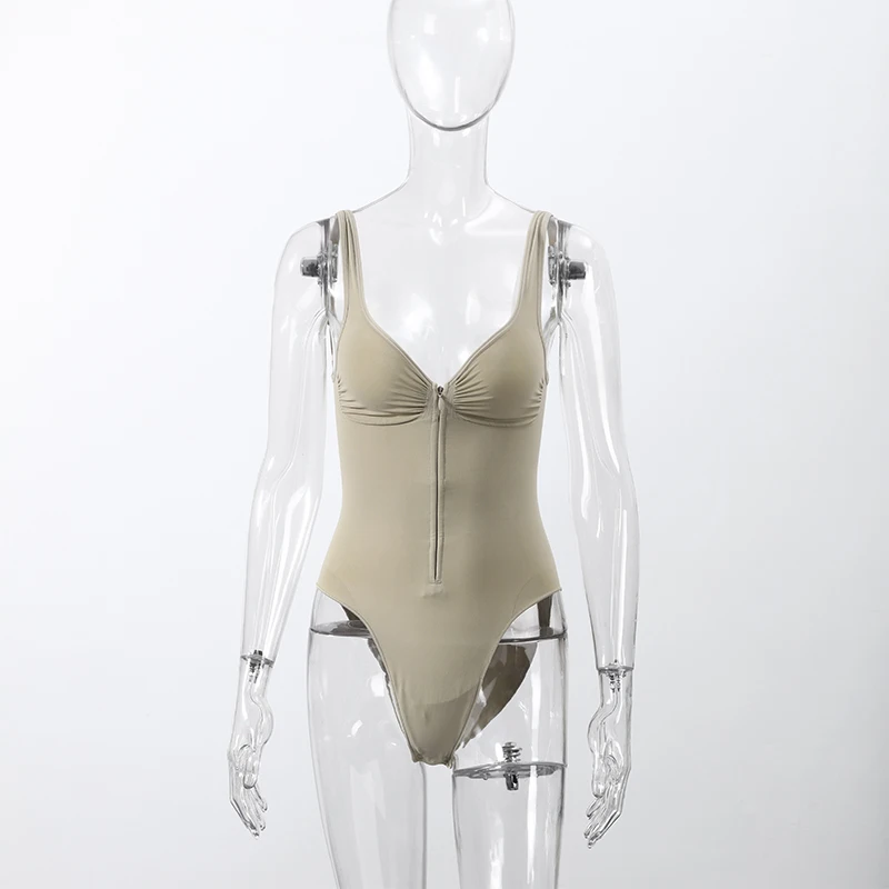 zip front corset bodysuit front view
