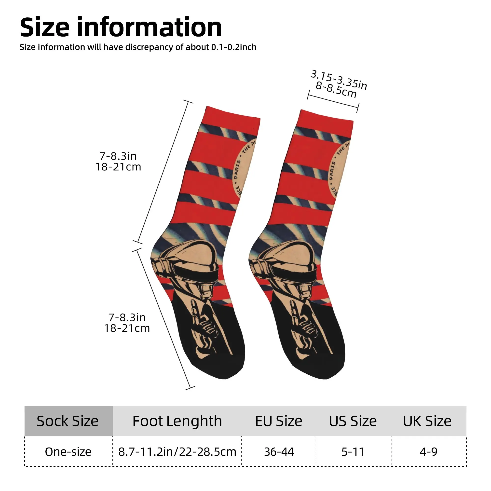 Daft Punk Electronic Band Stockings  Graphic Funny Socks Winter Non Slip Socks Unisex Men Running Sports Soft Socks
