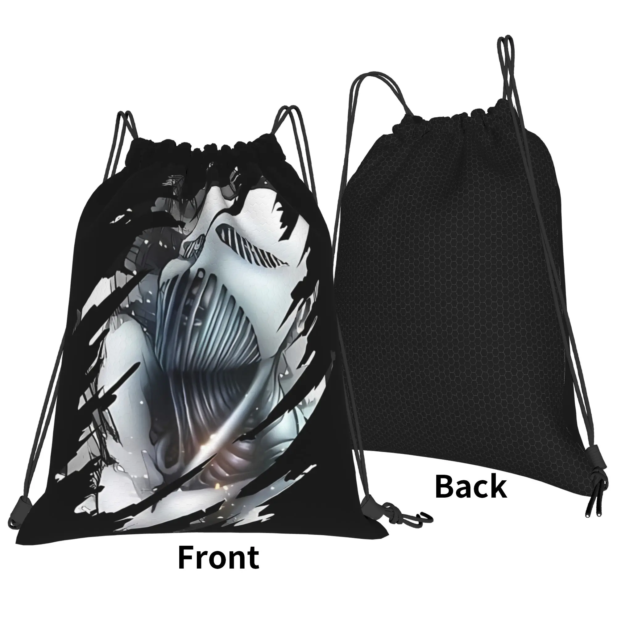 Giant Skeletal Monster Print aAttack-on-Titan Portable Hiking Riding Gym Drawstring Storage Sporty Backpacks