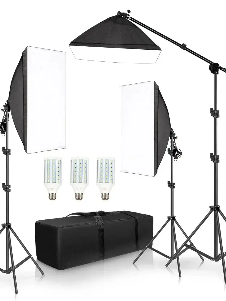 SH 50x70CM Fotografie Softbox Verlichtingssets E27 Base Professioneel continu lichtsysteem Softbox voor fotostudio-apparatuur - afbeelding 2
