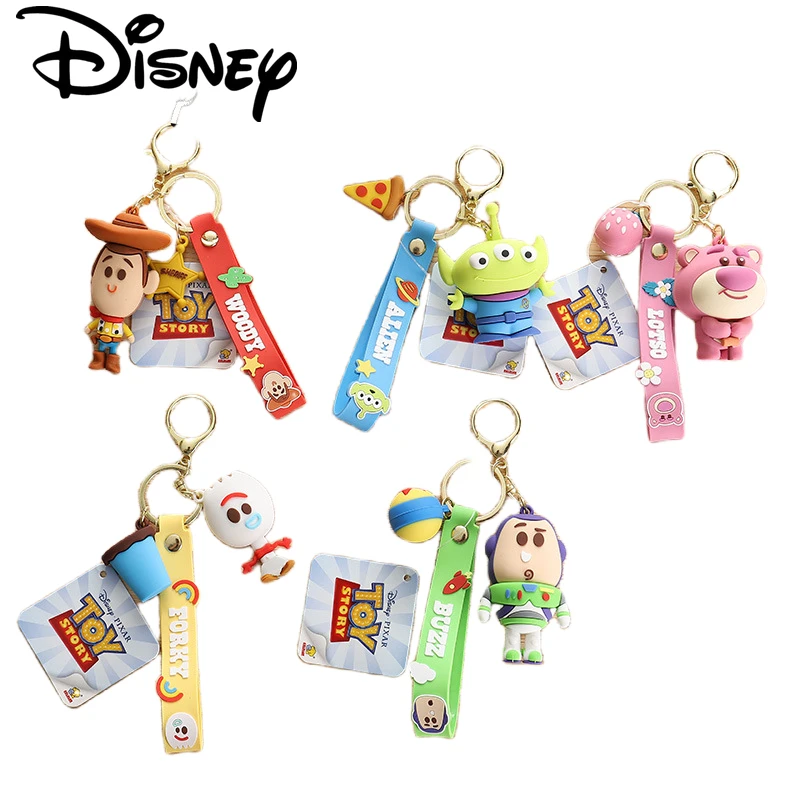 

Disney Buzz Lightyear Woody Cartoon Figure Keychain Lotso Alien Cute Backpack Pendant, Forky Holiday Gifts Car Accessories