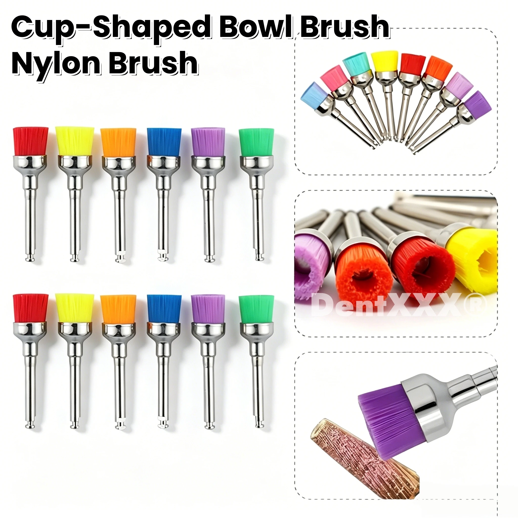

10/50/100PCS Colored Bowl Nylon Polishing Heads, Perfect Fit, Disposable Brushes, Polishing and Cleaning
