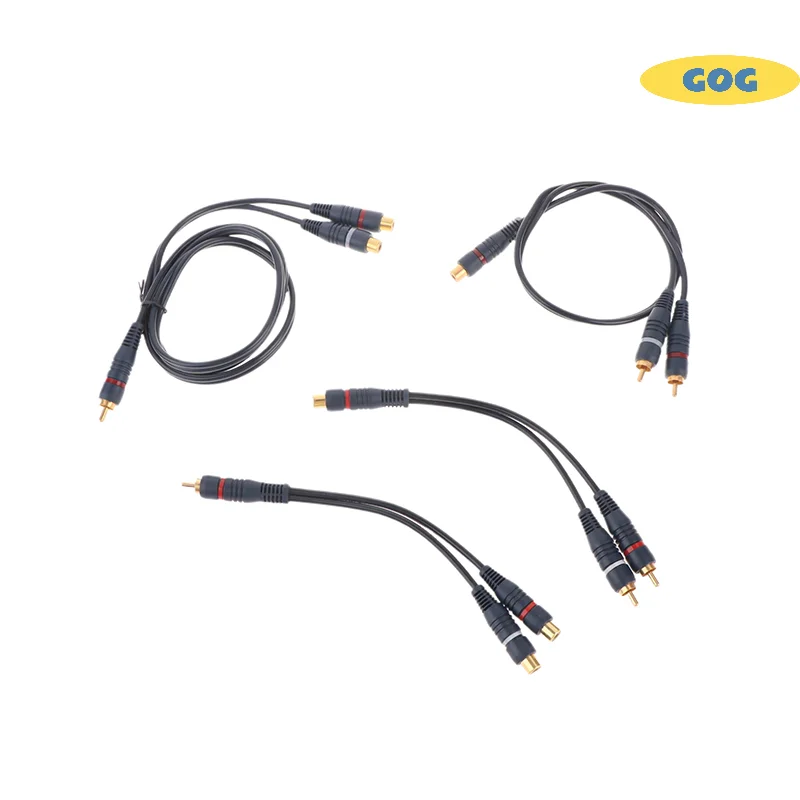 CA to 2RCA female to two males 3.5 male to two females Distributor Converter Speaker Gold Cable Splitter Cable Audio Splitter