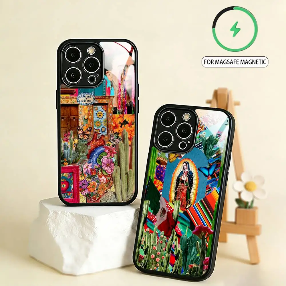 Colorful M-Mexico C-Culture    Phone Case For iPhone17,16,15,14,13,12,11 Plus,Pro Max Magnetic For Magsafe Wireless Charging