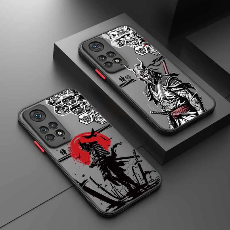 

Japanese Oni S-amurai For Xiaomi Redmi Note 14 13 12S 12 Turbo 11T 11E 11S 10S 10 Pro Plus Max Frosted Phone Case