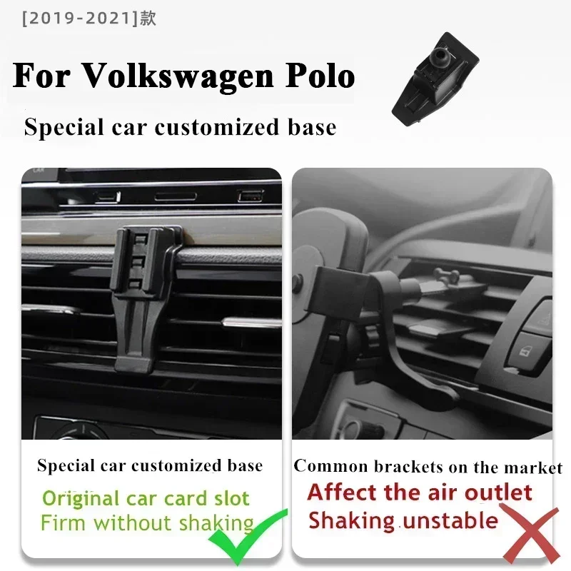 

2019-2021 For Volkswagen Polo Mobile Phone Holder Wireless Charger Car Mount Navigation Bracket GPS Support 360