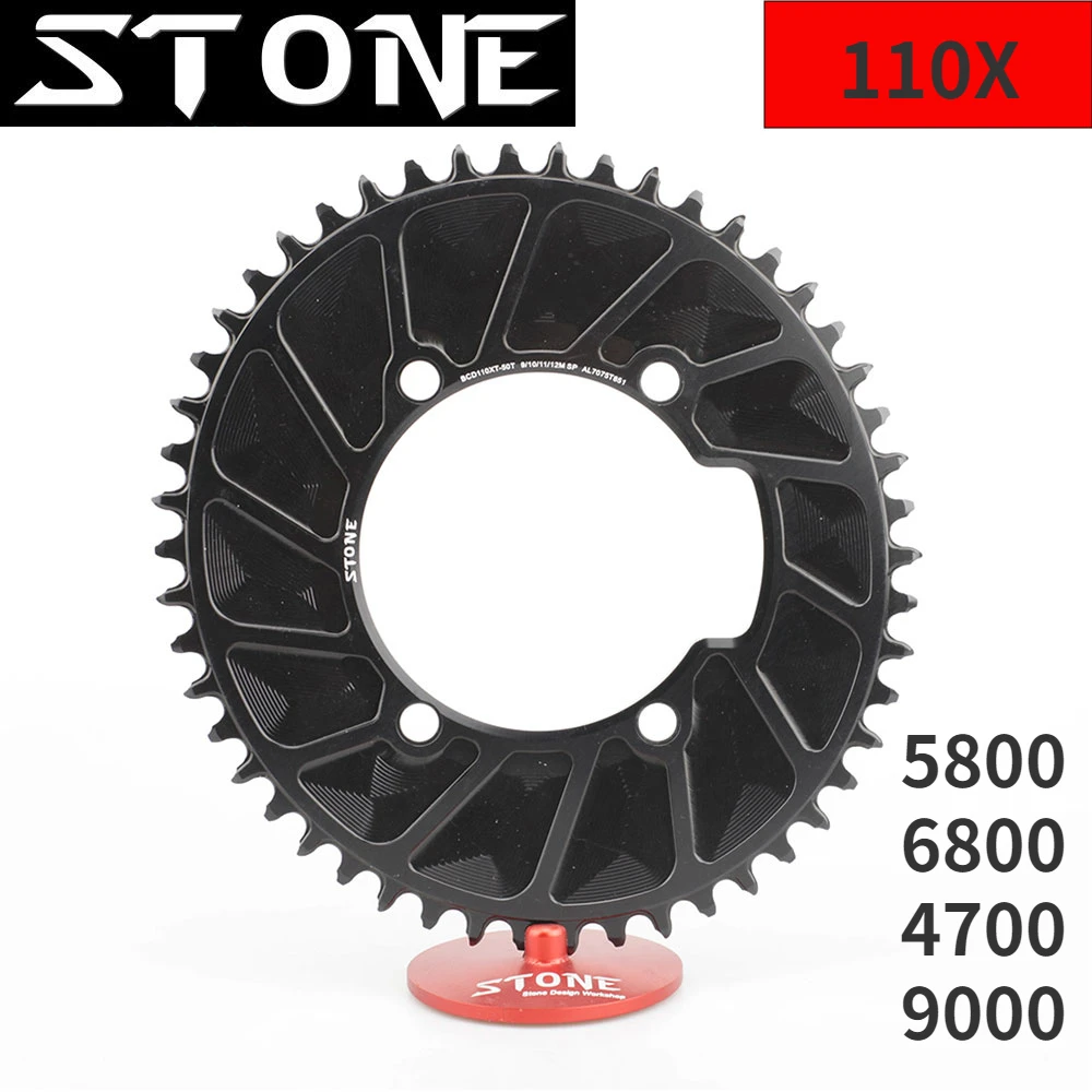 Stone Road Bike Single Oval Chainring BCD 110mm Chainring 4 Arms for 105 FC 5800 6800 Ultegra 4700 Tigra 9000 Chainwheel