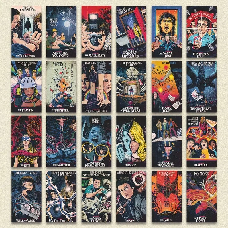 72-Piece Stranger Things Instant Film Collection MikerobinNancySteve Comic-Style Poster Cover LOMO Cards