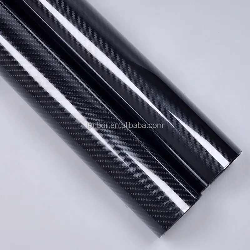 PET Glossy 5d 6d 7d 8d 9d Black Carbon Fiber Wrapping with Air Bubble Free Car Vinyl Sticker