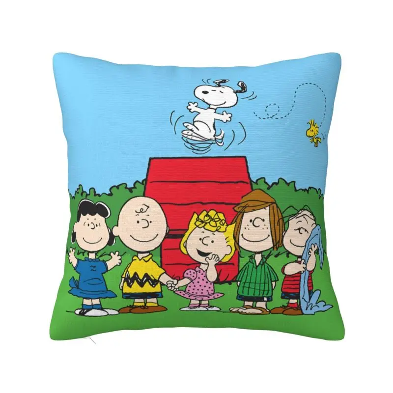 

Custom Cute Cartoon Snoopy Cushion Cover 35x35 Cm Velvet Polyester Throw Pillow Case For Sofa ChairDecoration Bedding Pillowcase