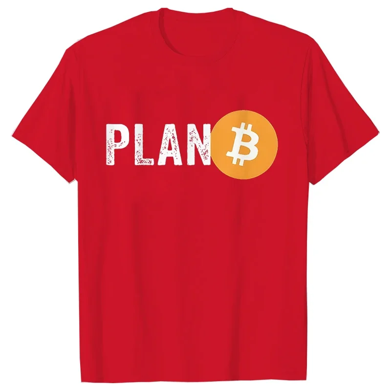 Men Plan B Cryptocurrency Bitcoin Funny T Shirts for Men Tops Tees Classic Fit Birthday Gift Men\'s Street T-Shirt Short Sleeve