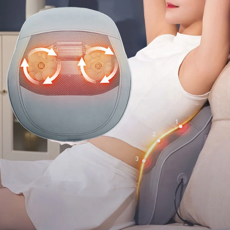 

Умная библиотека, 3D разминающая массажная подушка с подогревом, массажер шиацу, шеи, спины, поясницы, облегчение боли, подушка