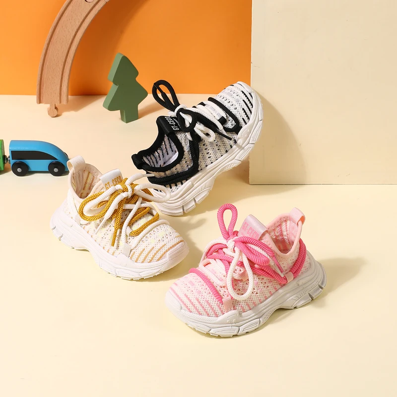 New Baby Shoes For Girls Mesh Breathable Kids Sport Shoes Soft Sole Tennis Light Weight Fashion Toddler Boys Sneakers 15-25