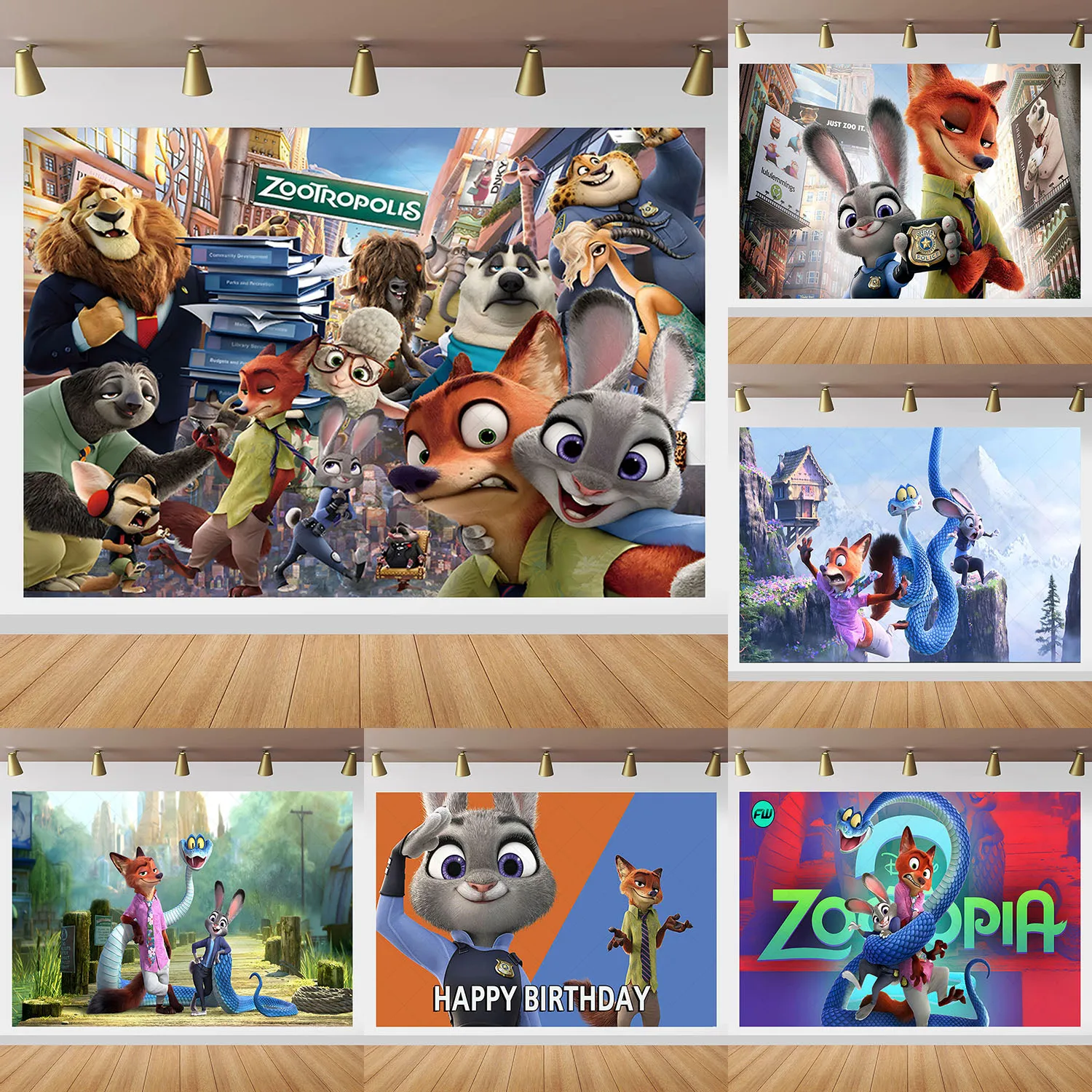 خلفية Zootopia 2 على شكل حيوان مجنون للأطفال، خلفية لحفلات أعياد الميلاد، لافتة من الفينيل والبوليستر، دعائم تزيين للتصوير الفوتوغرافي لعيد الميلاد