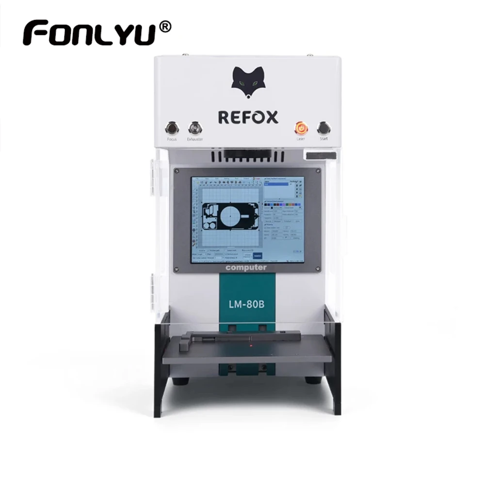 REFOX LM-80E 3 in 1 Intelligent Laser Marking Machine (Laser Marking / Built-in PC Fume Extractor) LM-80B Phone repair refurbish