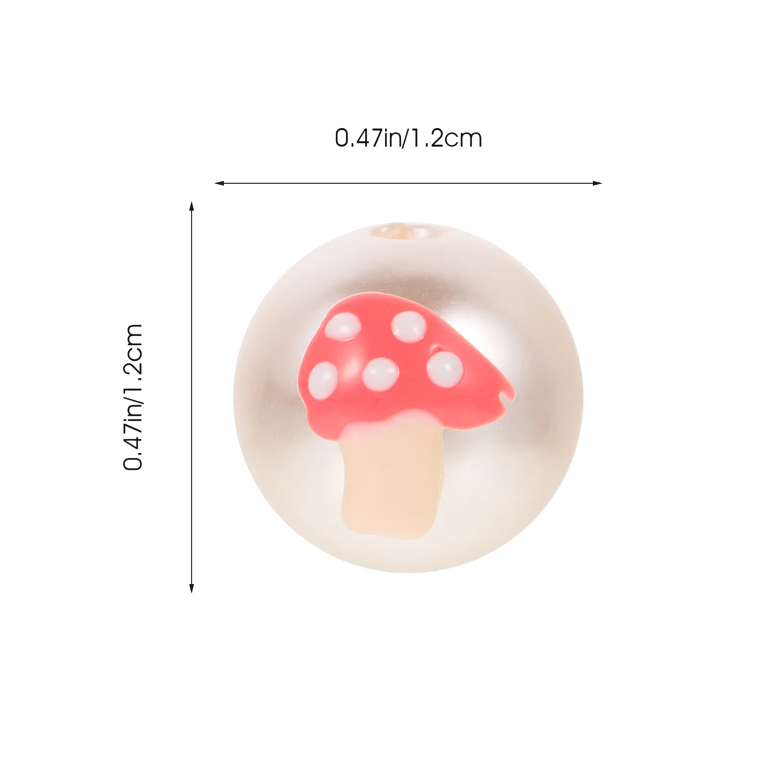 4 Pcs Mushroom Beads Craft Necklace Glass Flower Earrings Spacer Bracelets Loose Imitation Pearls Jewelry