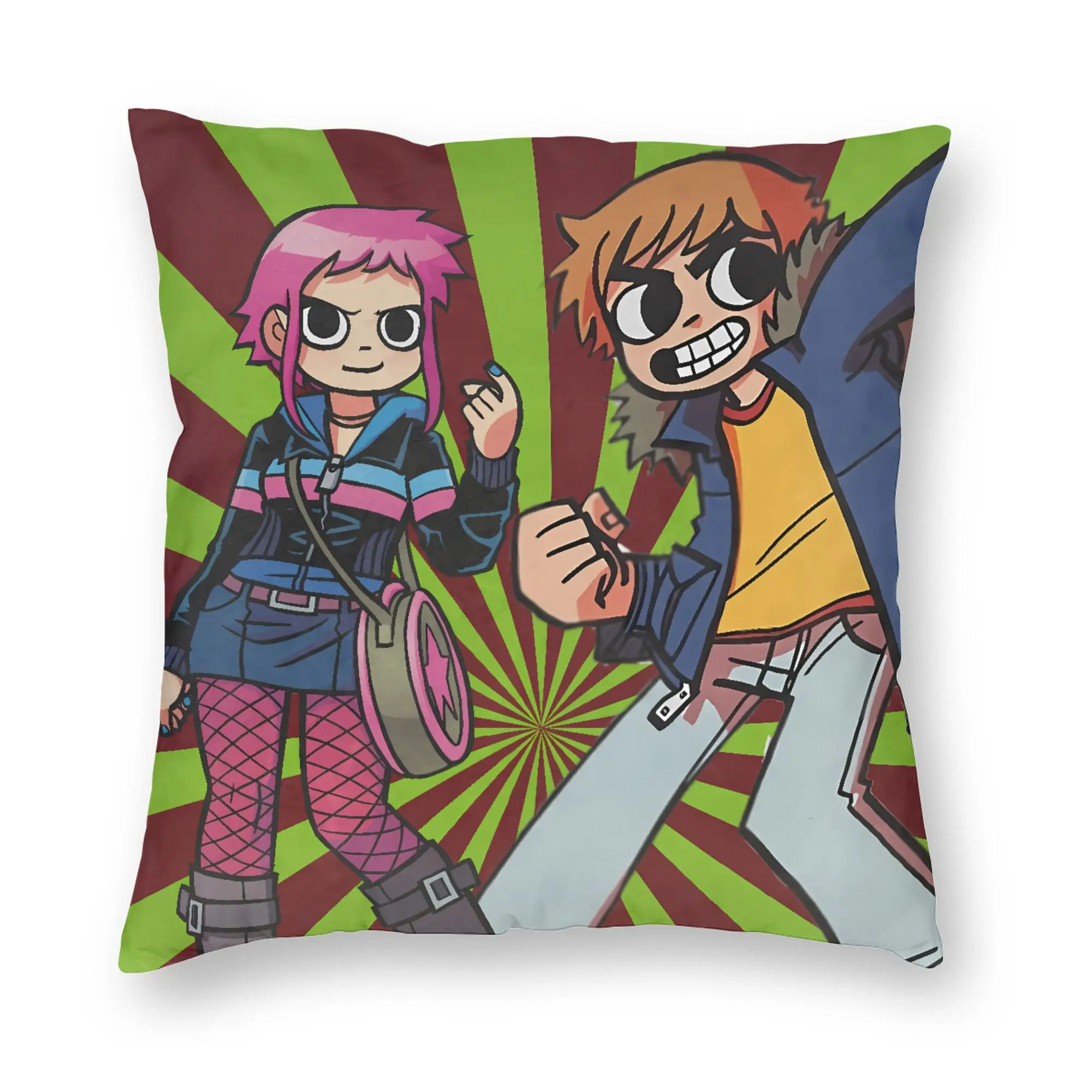 Pillow Case Scott Pilgrim Retro Poster Design  Pillow Cover For Sofa Home Decoration Kawaii Pillowcases