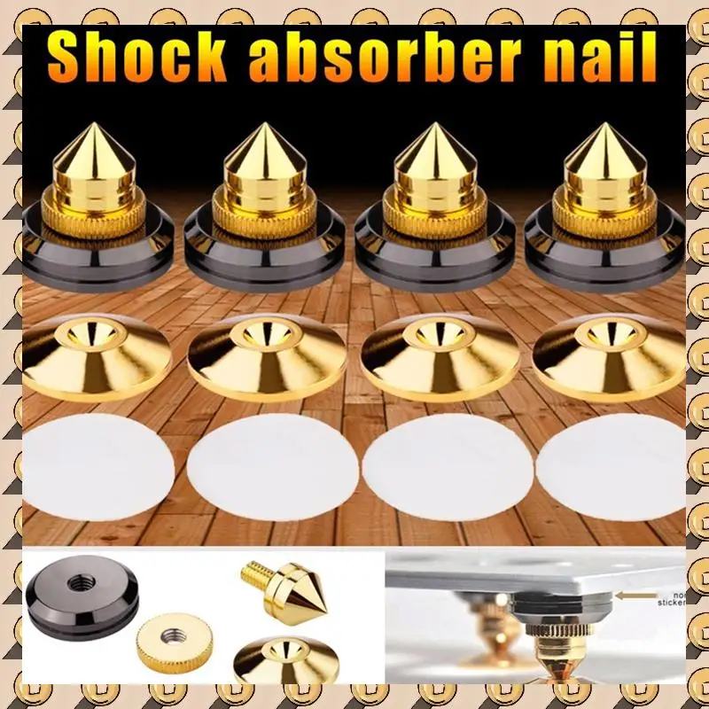 A003 20 مجموعة مكبر صوت ذهبي مع أقراص أرضية وحامل عزل القدم وإكسسوارات مكبر الصوت الاحترافية