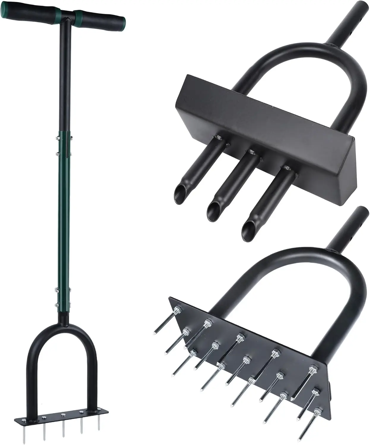 

Многофункциональный ручной аэратор для газона 3-в-1 - аэратор с колючками и насадками для удаления почвы (насадки с 15 и 5 колючками, насадка для удаления почвы), инструменты для аэрации газонов