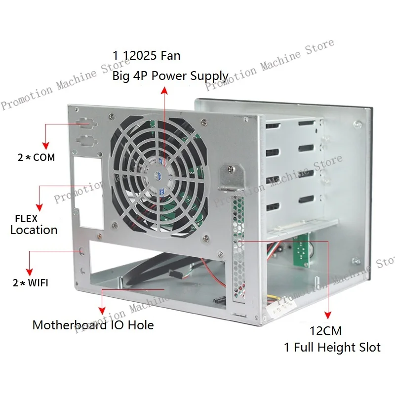 NAS Chassis 4 Hard Disk Space Computer Household Mini Server Hot Pluggabel  Support 1U FLEX Power Supply ITX PC Case