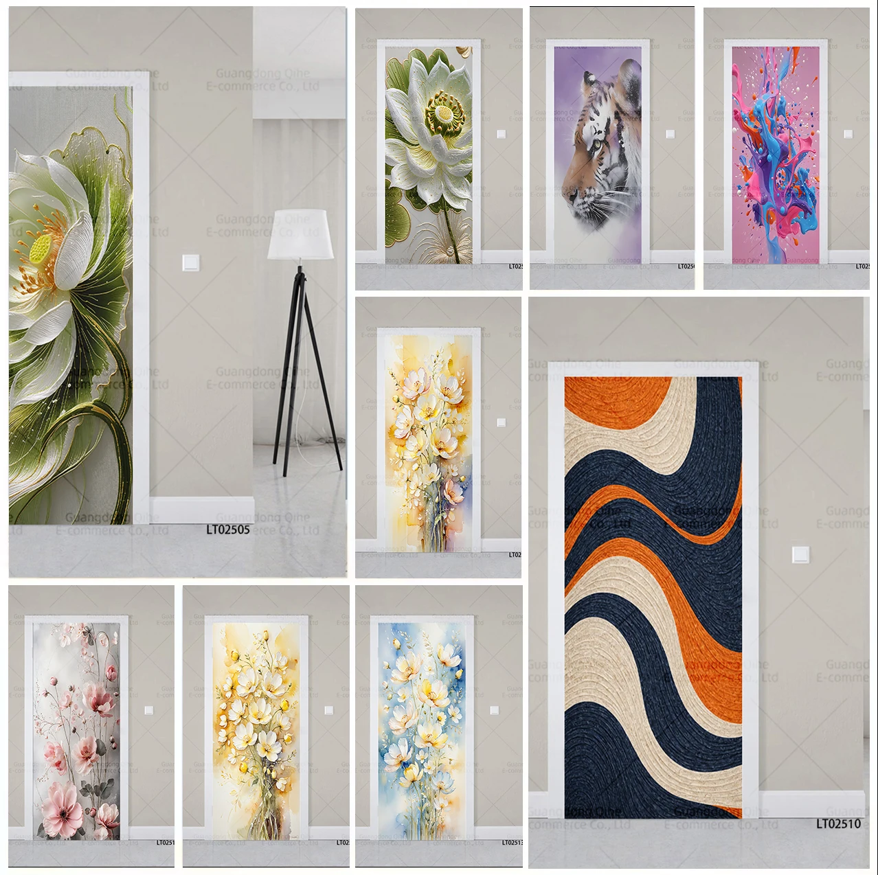 Wallpaper for Door, Door vinyl contact paper， 3D Self-Adhesive PVC Door Wrap Sticker Cover Wallpaper Fridge Art Mural Decor
