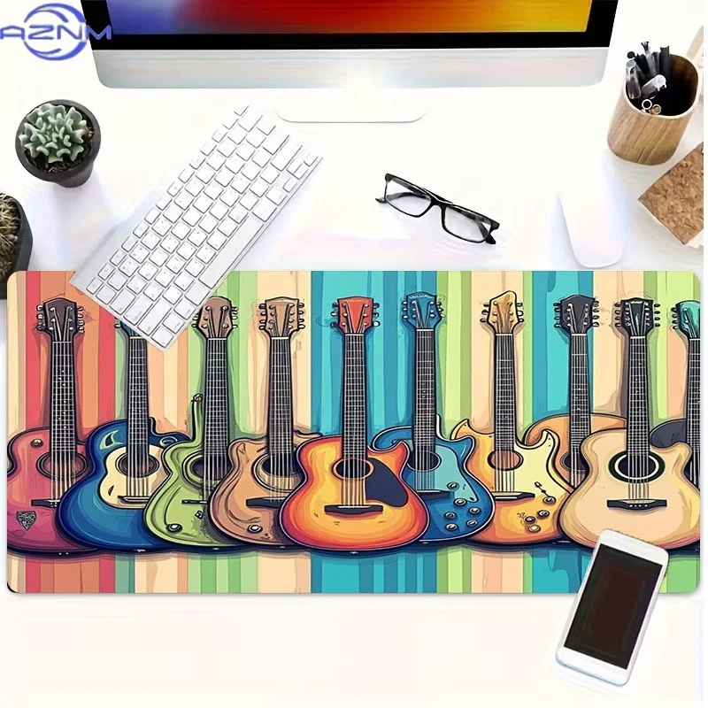 Vibrant Guitar-Themed Mouse Pad, Made of Rubber, Various Sizes Offered, Great for Coders And Gamers, Excellent As a Gift for Gra