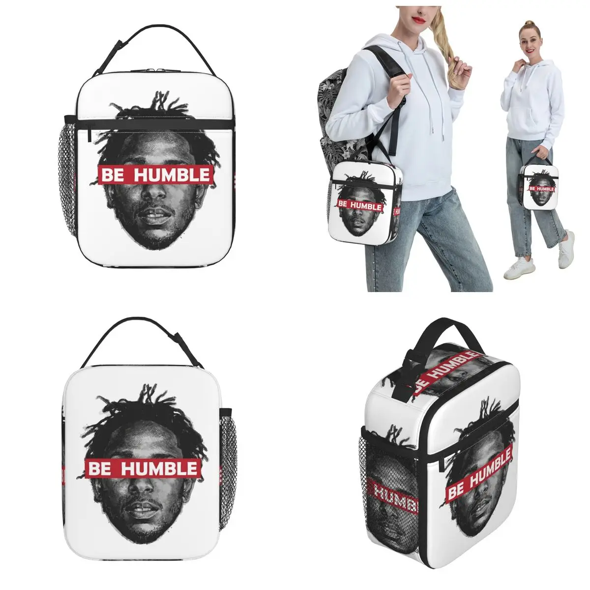 Be Humble Kendrick Lamar Rapper Accessories Insulated Lunch Bag For Travel Food Storage Bag Reusable Thermal Cooler Bento Box