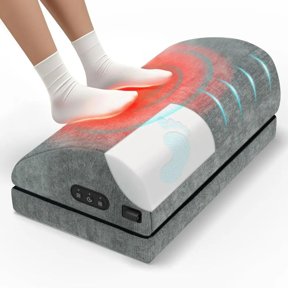 

Ergonomic Vibration Massage Footrest with 2 Heat Settings and Adjustable Height for Comfortable Desk Use