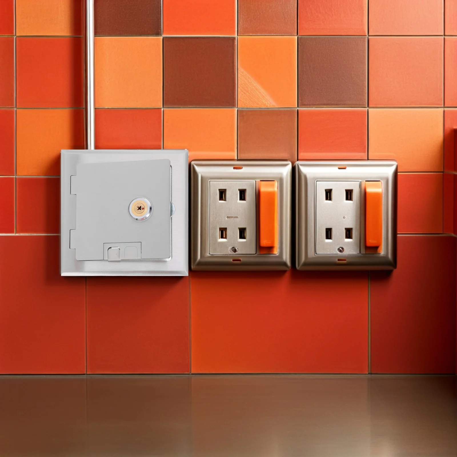 

Socket Protector Cover Stainless Steel Outdoor Socket Box Lockable Weatherproof Electrical Outlet Cover For Wall Mount Use