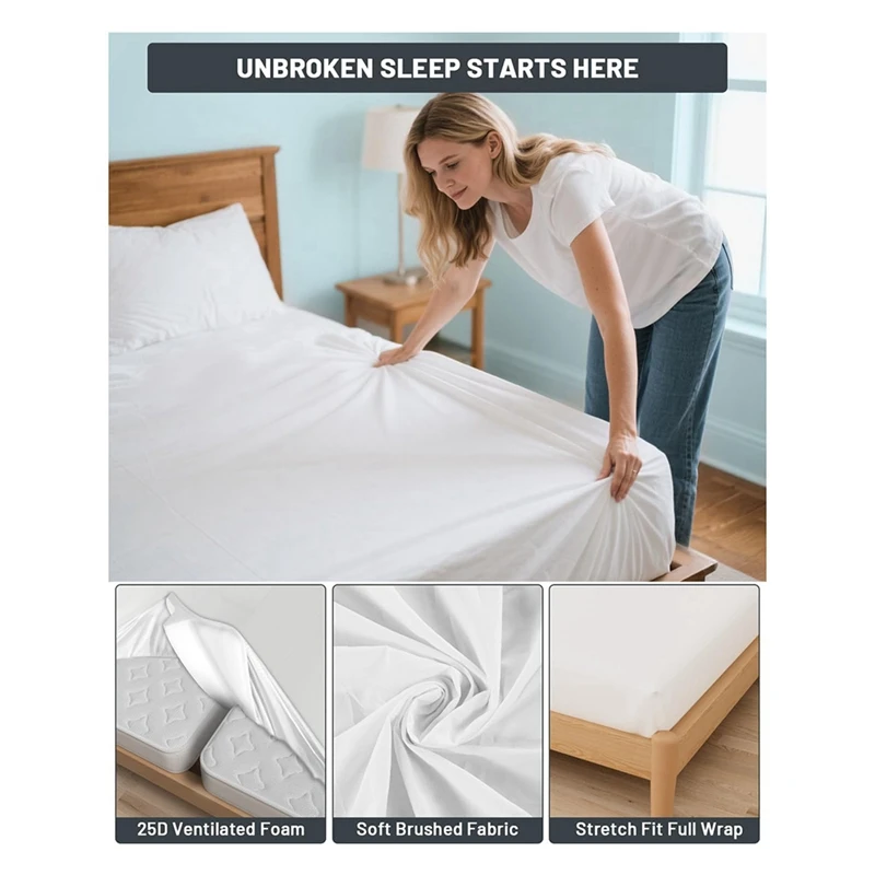 Fitted Sheet with Bed Bridge Twin XL to Converter Kit with Split Filler for Adjustable Bed-ABRM view 5