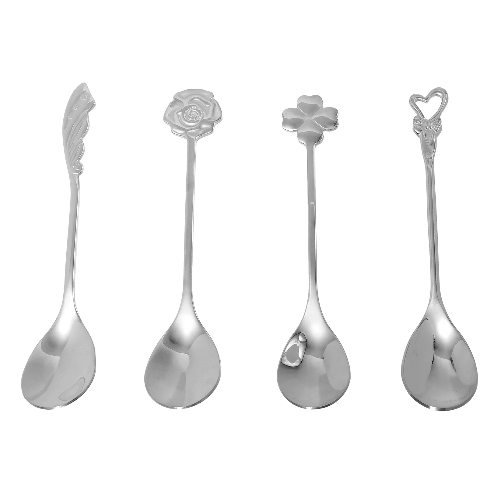 

Stainless Steel Spoon Set Couples Dessert Coffee Ice Cream Creative Lightweight Wedding Party Utensils Gifts Storage