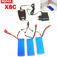 Syma X8 X8A X8C X8C/W X8C-1 X8W 7.4V 2000mAh Spare Parts LiPo Battery + 7.4V Multi-Charger