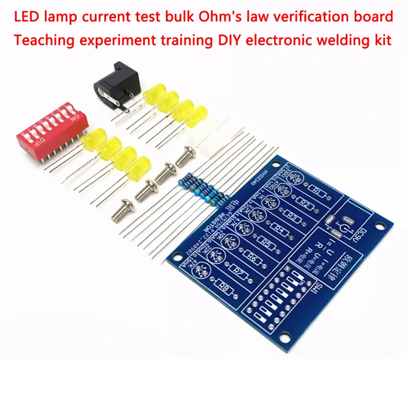 LED-Lampe, Stromtest, Großpackung, Ohms Gesetz, Überprüfungsplatine, Lehrexperiment, Ausbildung, DIY, elektronisches Schweißset