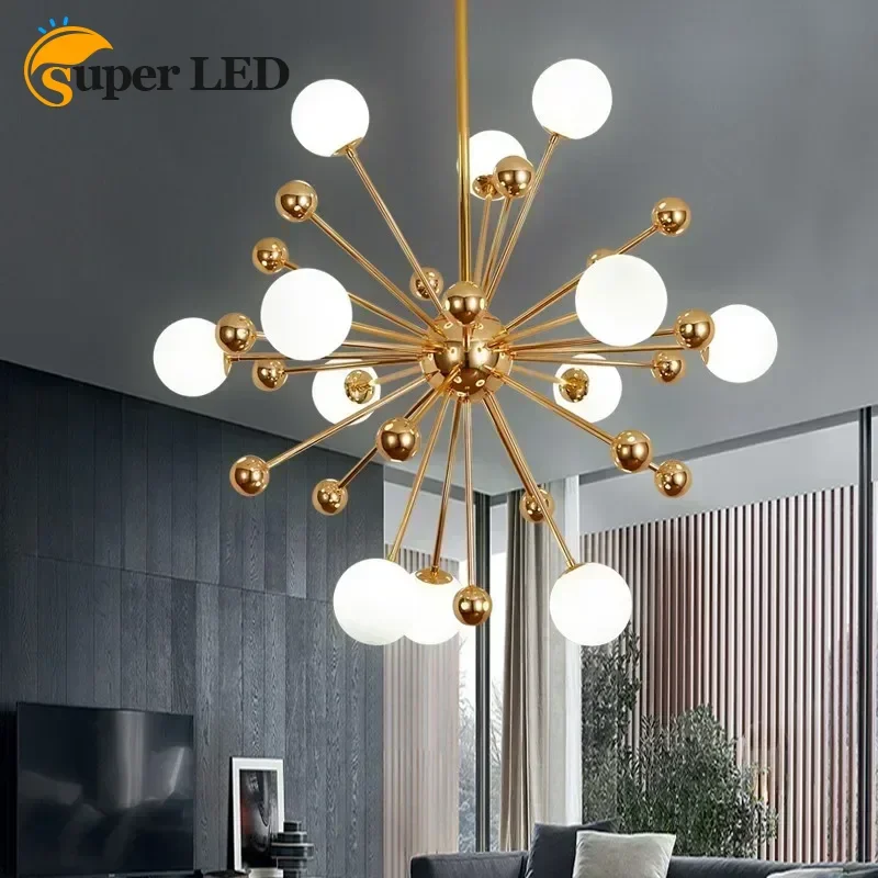 

Modern 12 Lights Led Chandelier Restaurant Living Room Pendant Lamp Metal Acrylic Lampshade Artificial Satellite G9 Decor Lights