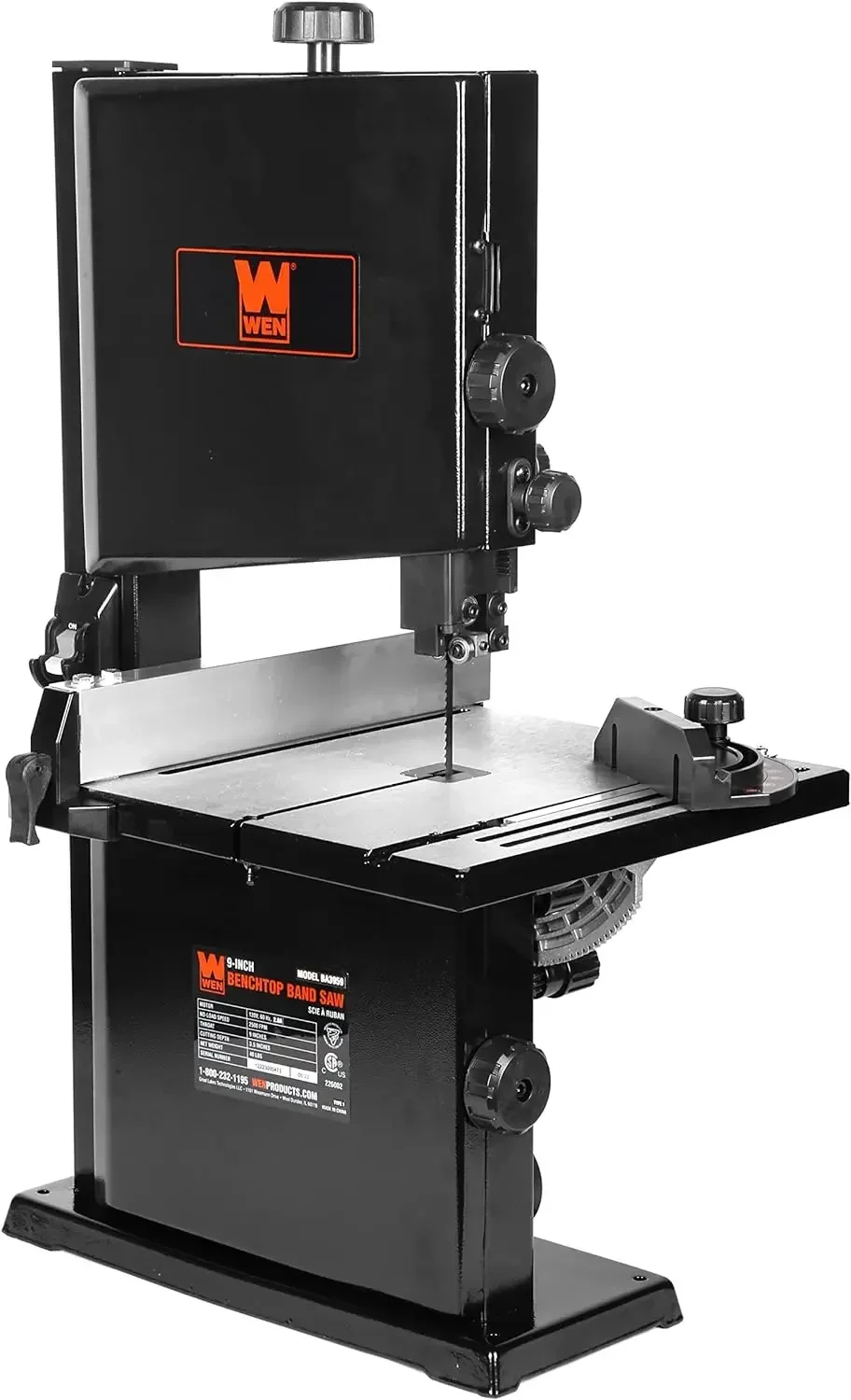 

9-Inch Band Saw, 2.8-Amp Benchtop (BA3959) pacious 12-1/4 x 11-7/8-inch work table bevels up to 45 degrees