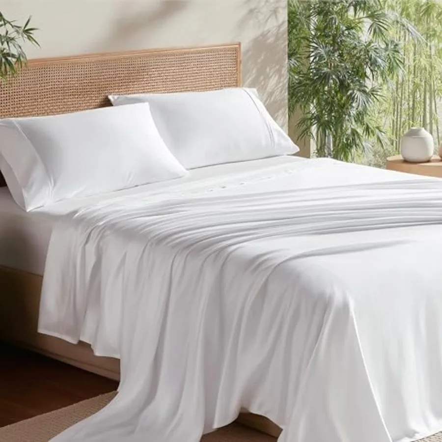 

Комплект простыней KinSize CoolinSheets из бамбука, глубина до 6 дюймов, дышащие и мягкие, шелковистые, как в отеле, для жаркой погоды