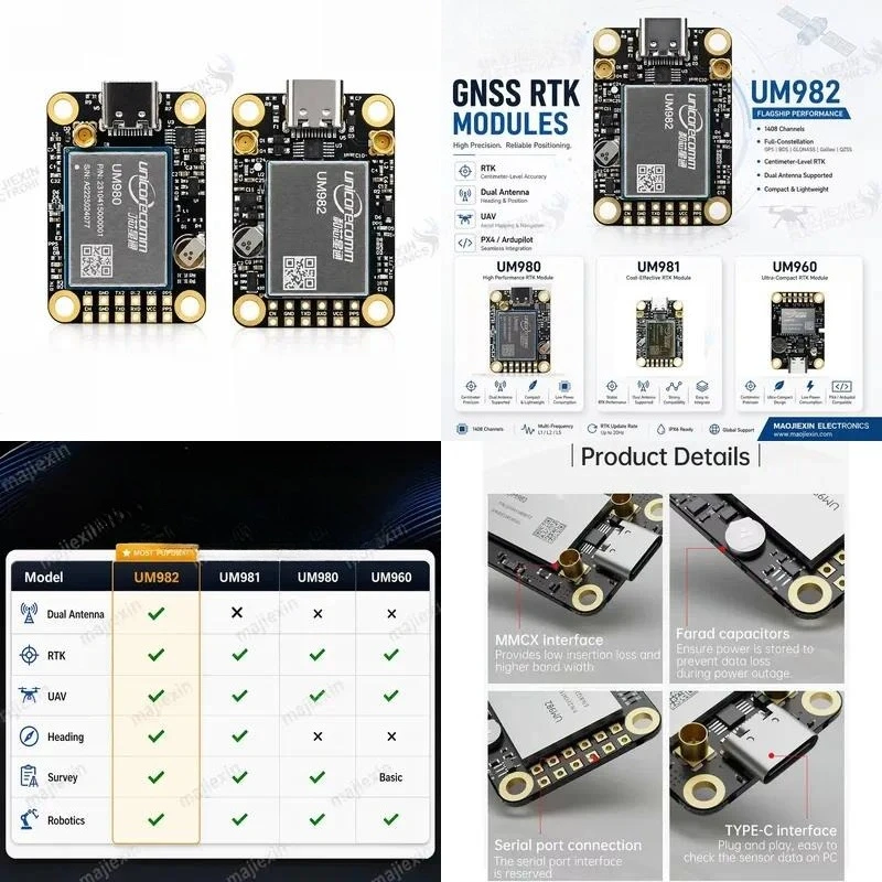 UM982 GNSS RTK GNSS Module Receiver Board Dual Antenna for Pixhawk PX4 Ardupilot UM980 UM981 UM960