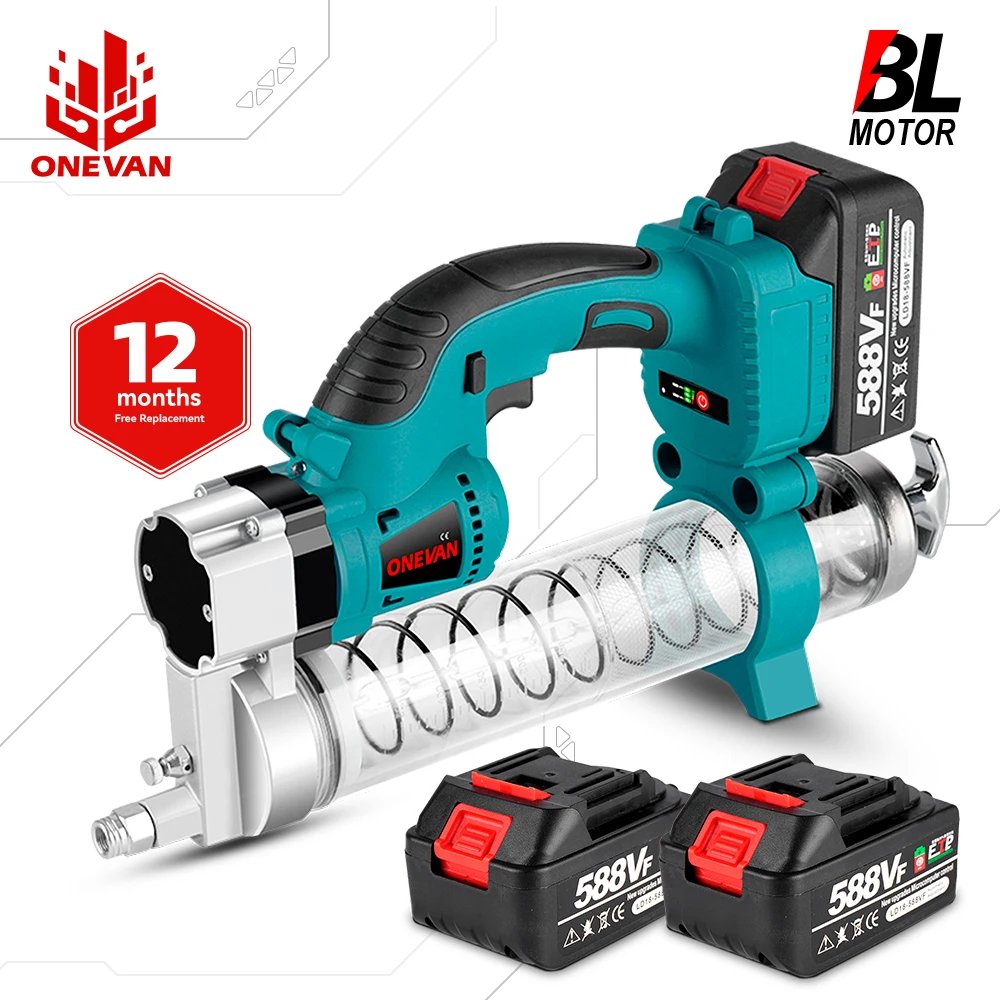 ONEVAN 10000PSL Macchina per grasso elettrica Cordless Ad alta pressione Olio lubrificante per auto Strumento ricaricabile per Makita 18V Batteria