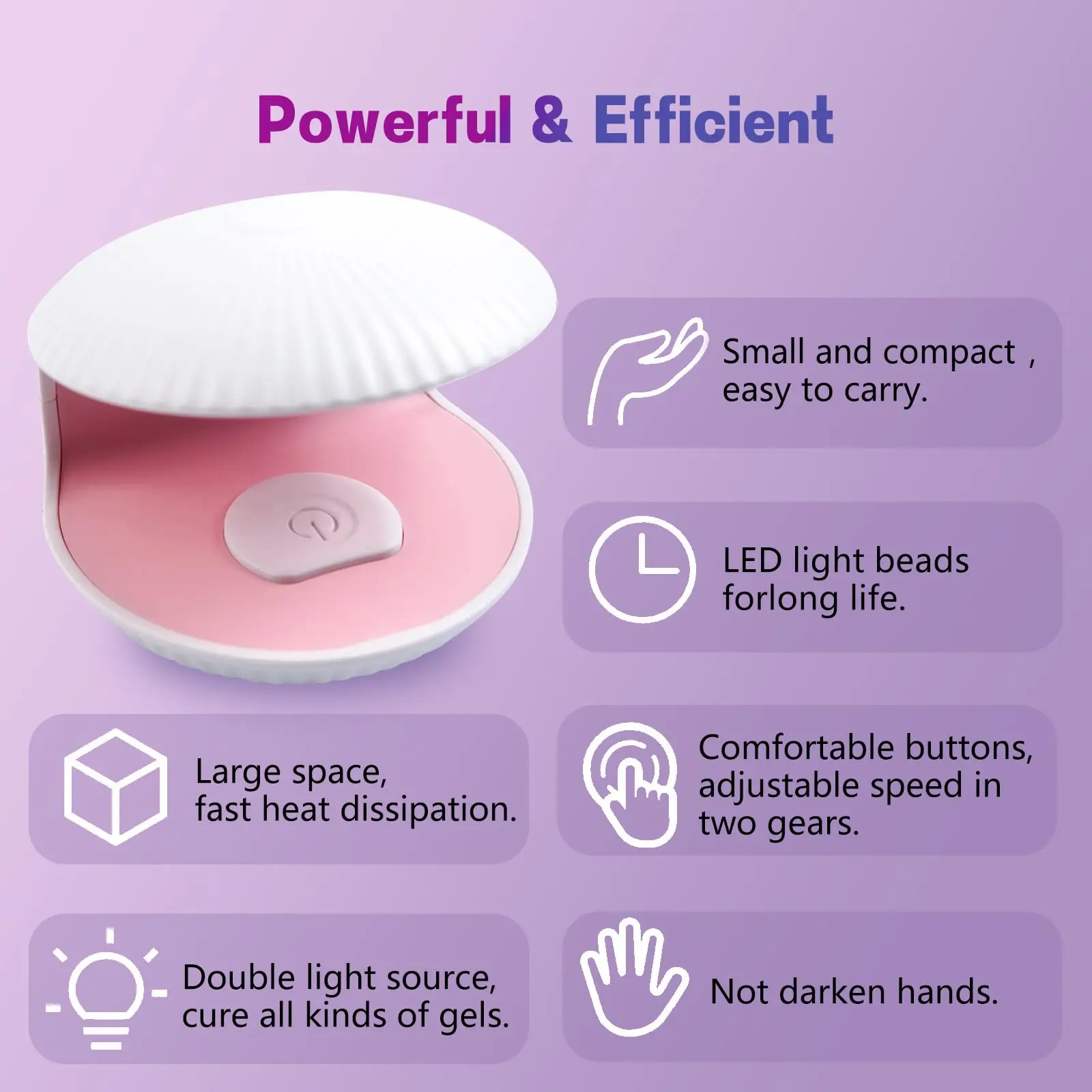 LINMANDA مصباح أظافر LED صغير سريع الجفاف مصباح أظافر جل 18 وات لمسمار ملصقات الأظافر مجفف للعلاج السريع المحمول علاج الأظافر الخفيفة