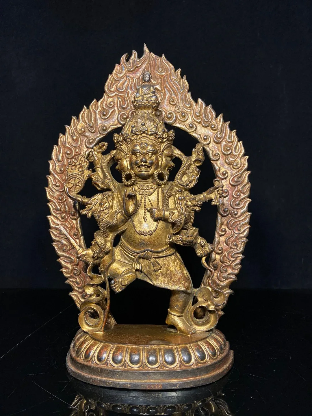 

Статуя Будды vajrapani, латунная, Золотая подсветка, 33 см