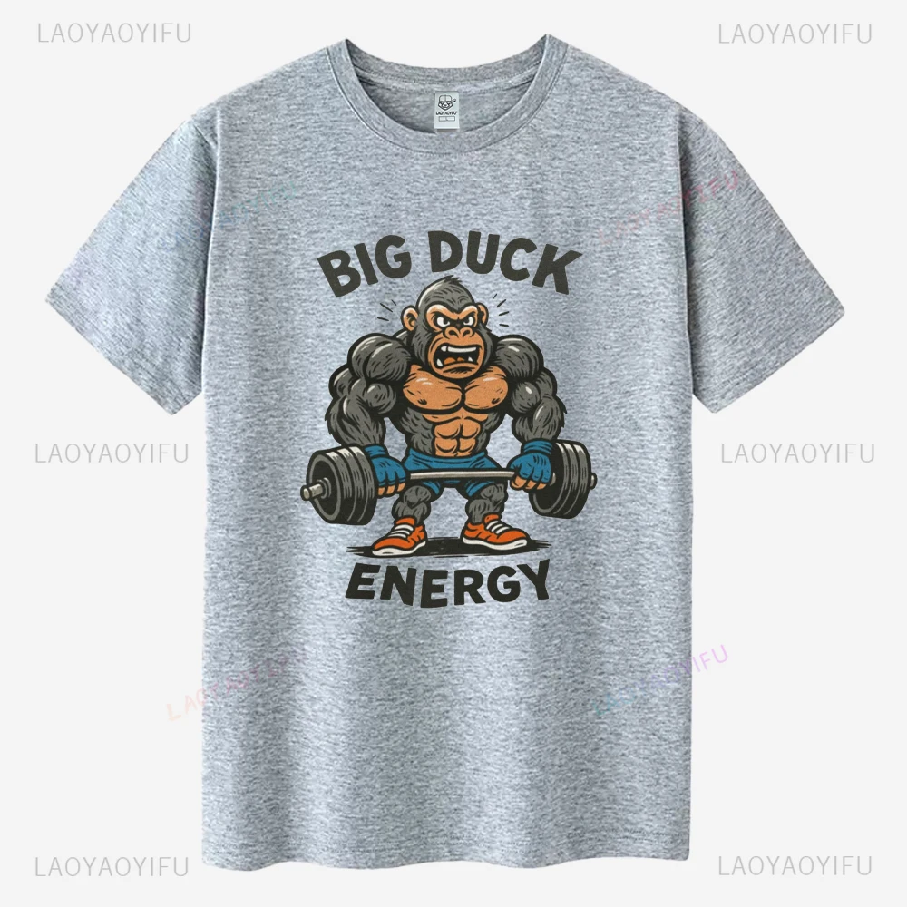 

Big Duck Energy Graphic T Shirts Adults Muscular Gorilla Powerlifting Gym Workout Humor Unique Fitness Gift Bodybuilding Unisex