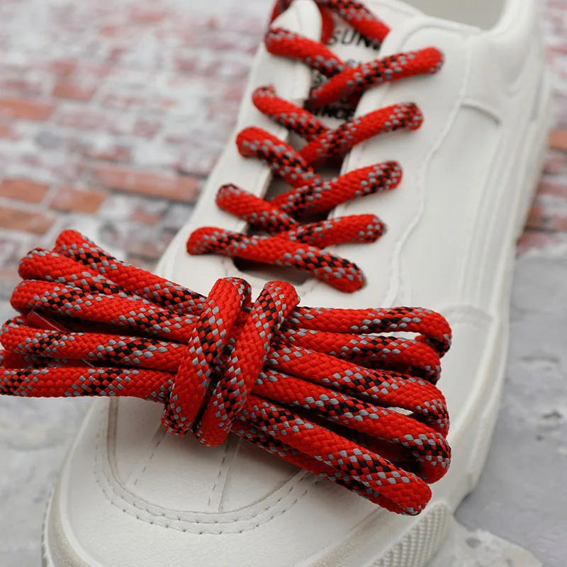 2 Colors Striped Double Layers Shoe Lace Round Outdoor Sneakers Shoelace Cotton Boots Shoelace 60/80/100/180cm Jogger Pants Cord