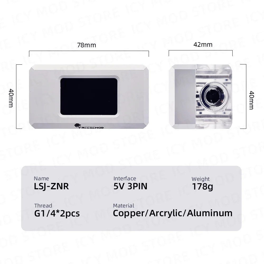 FREEZEMOD 수냉 VA LCD 유량계, 온도 전기 감지 팬, RPW 속도 온도계, MOD 모니터링 LSJ-ZNR