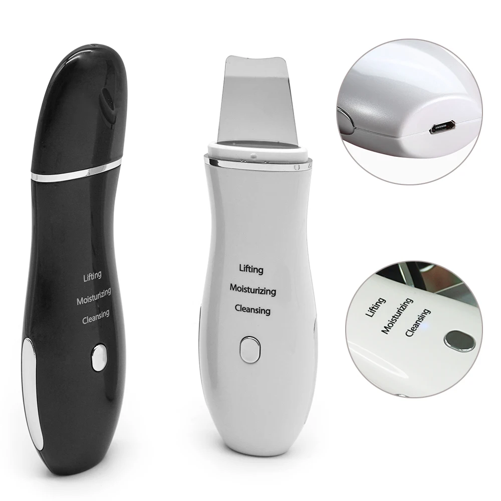 Home Use Beauty Products Electric Facial Dead Skin Peeling Sonic Face Cleaning Spatula Ultrasonic Skin Scrubber