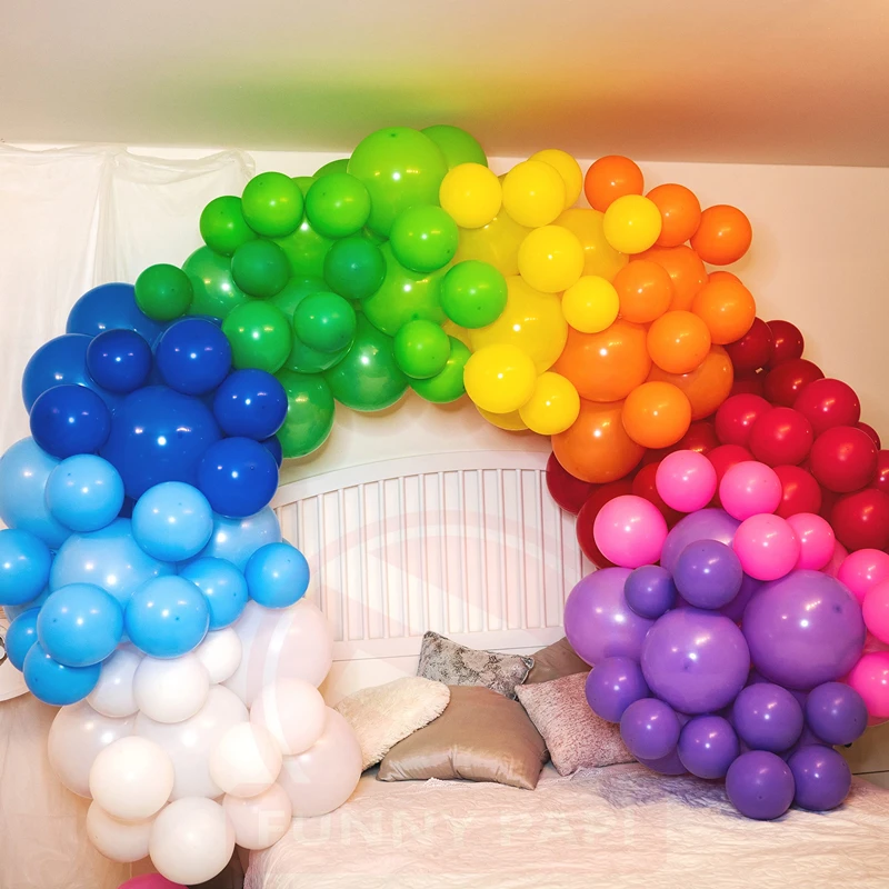 110Pcs 10 Inches Rainbow Colorful Latex Balloon Garland Arch Kit for Wedding Baby Shower Birthday Party Decoration