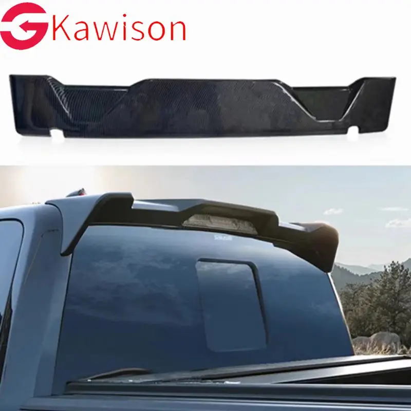 

For Ford Raptor F 150 F-150 F150 2015-2020 Year Roof Spoiler Black Carbon Fiber Look Rear Wing Sport Accessories Body Kit